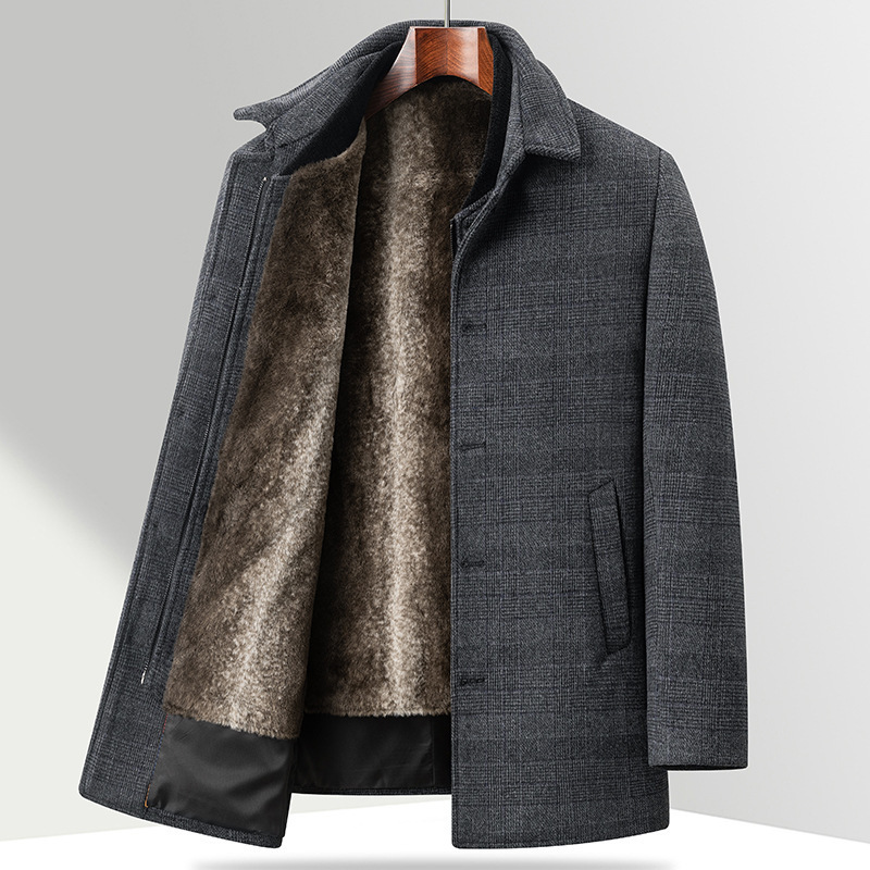ウールコート 裏フリース ライナー取り外し可 裏ボア ステンカラーコート ハーフコート メンズ*新品 アウター【2916 88B11】グレー 2XL拍卖