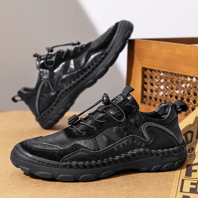 スニーカー ドライビングシューズ スリッポン 新品★メンズ ハイキングシューズ アウトドアシューズ【92016】黒 27.5cm拍卖