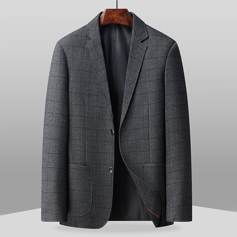 テーラードジャケット チェック柄 メンズ*新品 スーツジャケット カジュアル ブレザー 春服秋服紳士服【XF551】グレー M拍卖