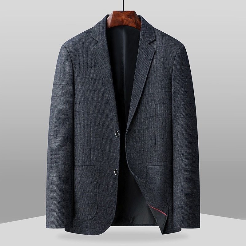 テーラードジャケット チェック柄 メンズ*新品 スーツジャケット カジュアル ブレザー 春服秋服紳士服【XF551】灰ブルー 2XL拍卖