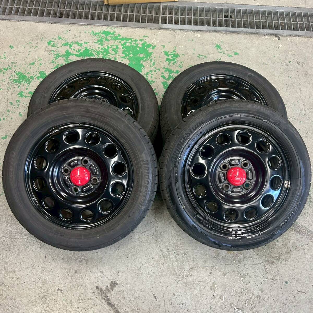 4穴■鉄ホイール 2023年製 ブリヂストン NEWNO 155/65R13 4本■110104K拍卖