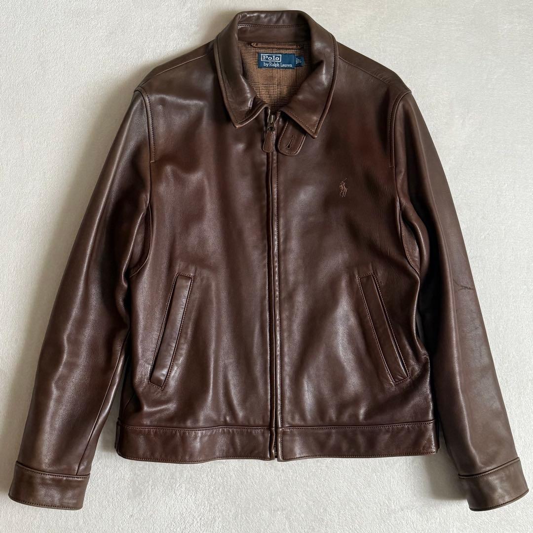 Polo by Ralph Lauren レザースイングトップ ブラウン 表記L拍卖