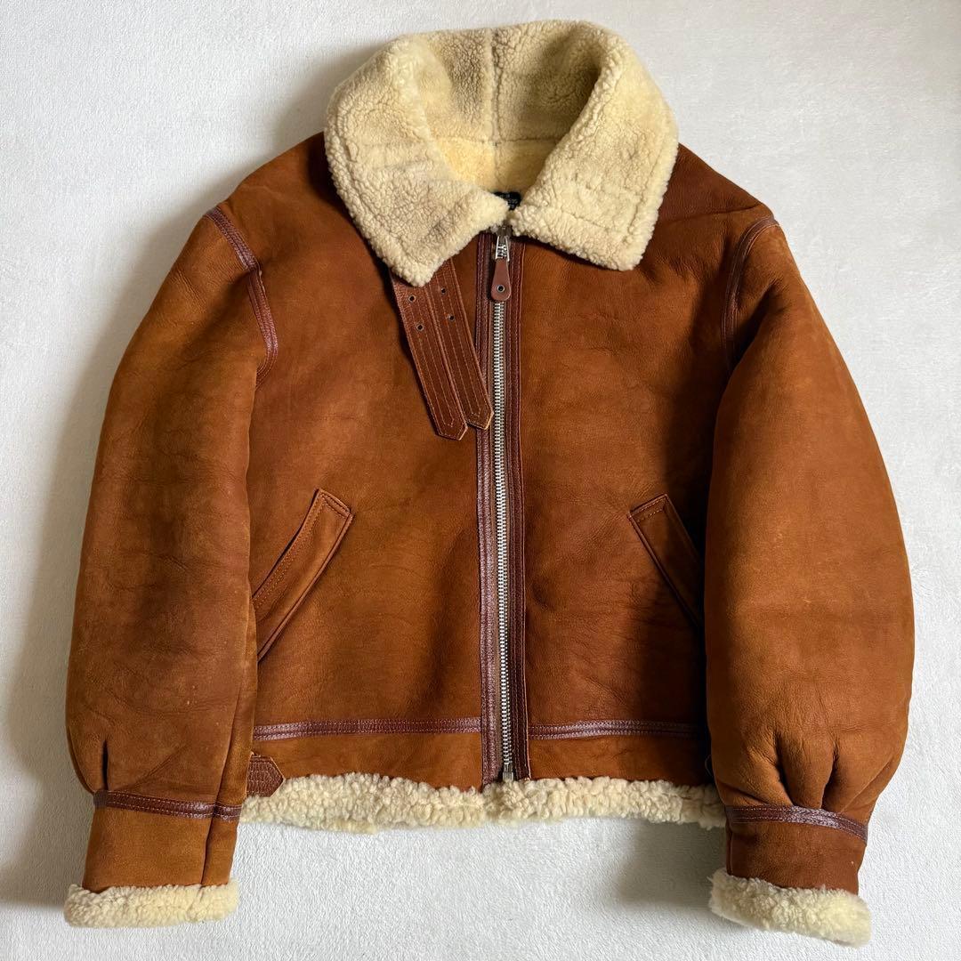 AVIREX B-3 フライトジャケット シープスキン 44 ブラウン拍卖