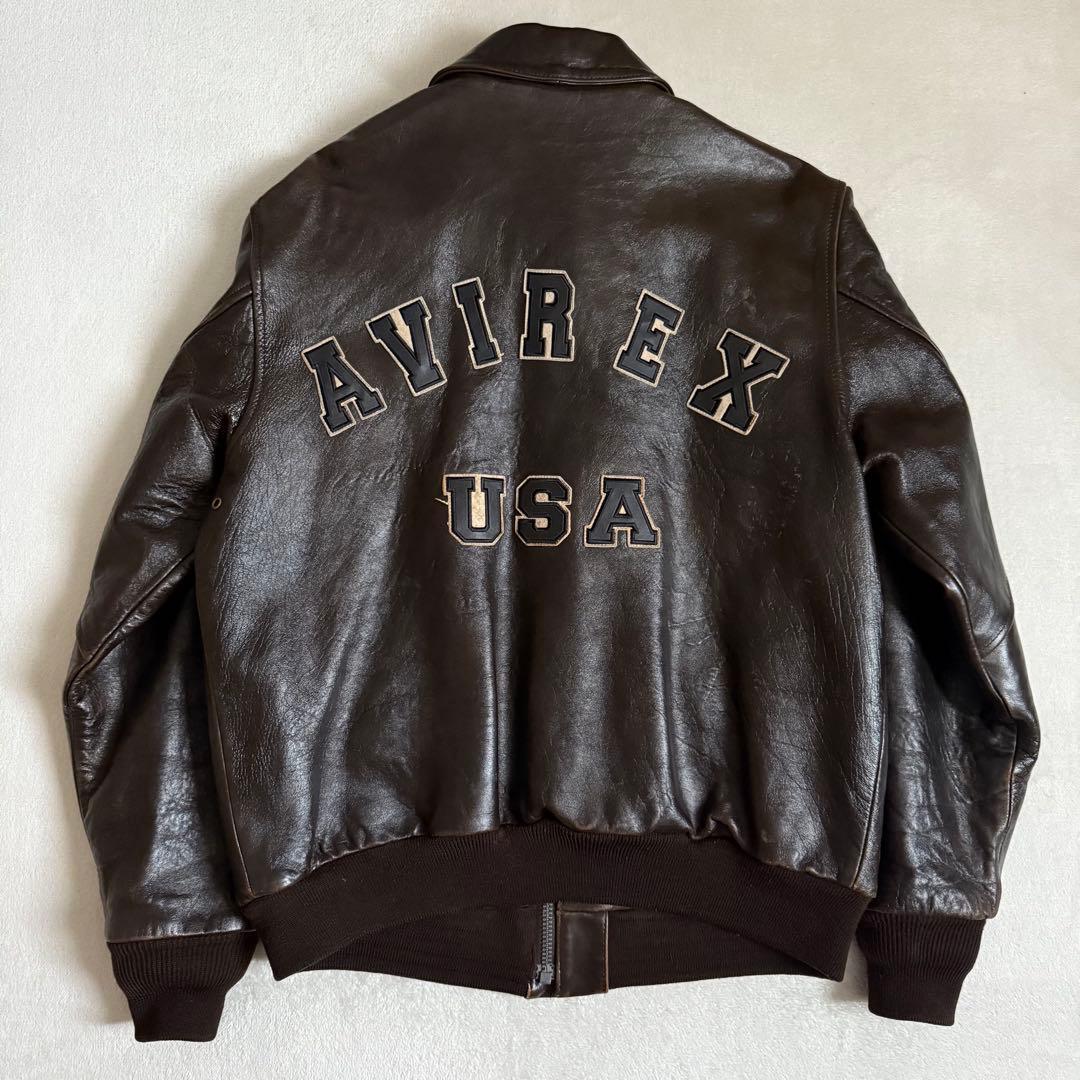 AVIREX A-2 フライトジャケット 牛革 ブラウン 希少モデル拍卖