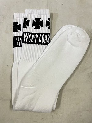 新品 WEST COAST CHOPPERS 靴下 ホワイト×ブラック サイズ27.5~28.5 ウエストコーストチョッパーズ 厚手の上質なソックスです WCC拍卖