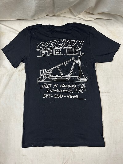 HemanFaburication HEMAN FAB CO. ブラックTシャツ サイズL LARGE 半袖Tシャツ ホットロッド チョッパー ツインカム拍卖