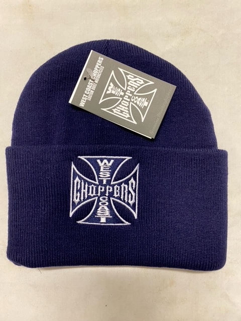 新品 WEST COAST CHOPPERS ウエストコーストチョッパーズ製ニットキャップ ネイビー スケーター チョッパー ハーレー ホットロッド 拍卖