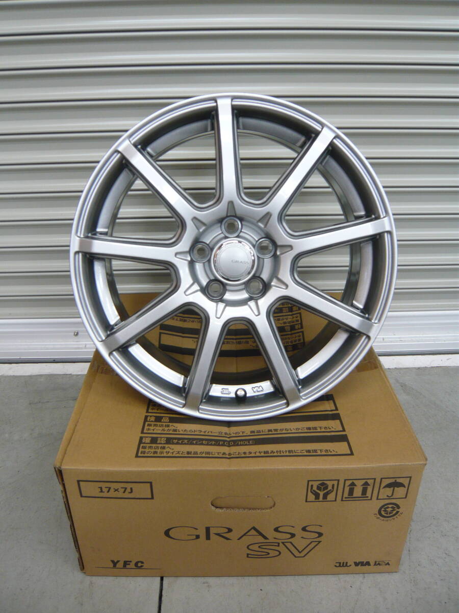 グラスSV☆17×7J+54☆100/5H☆新品セット☆プリウスカローラスポーツカローラツーリングXVアウトバックインプレッサレガシィFT86BRZ拍卖