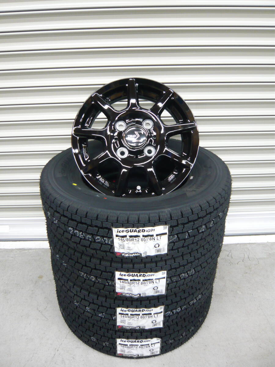 新品ヨコハマアイスガードIG91☆145/80R12LT☆スタッドレスセット☆軽バン軽トラハイゼットエブリィNバンアトレーアクティキャリーサンバー拍卖
