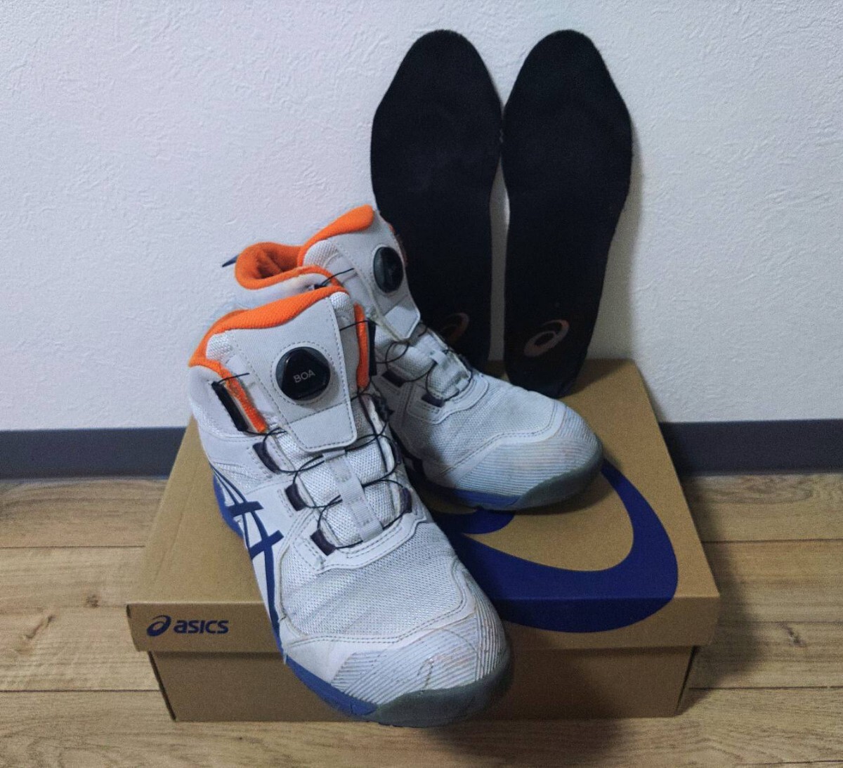 アシックス ウィンジョブ CP214 TS BOA 安全靴・セフティシューズ 26.0cm グラシアグレー×グランドシャークハイカット中古拍卖