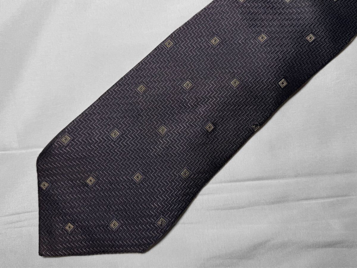 ネクタイ シルク100% ブラウン系 小紋柄拍卖