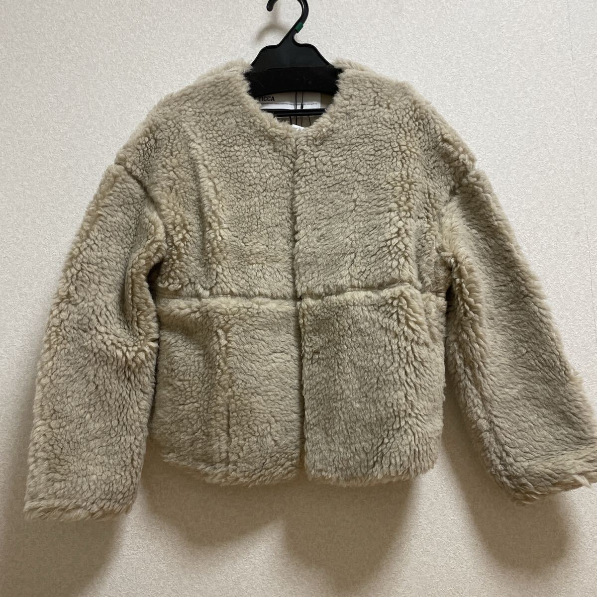【新品タグ付】TICCA ティッカ ウールファー ノーカラー ショートコート F拍卖