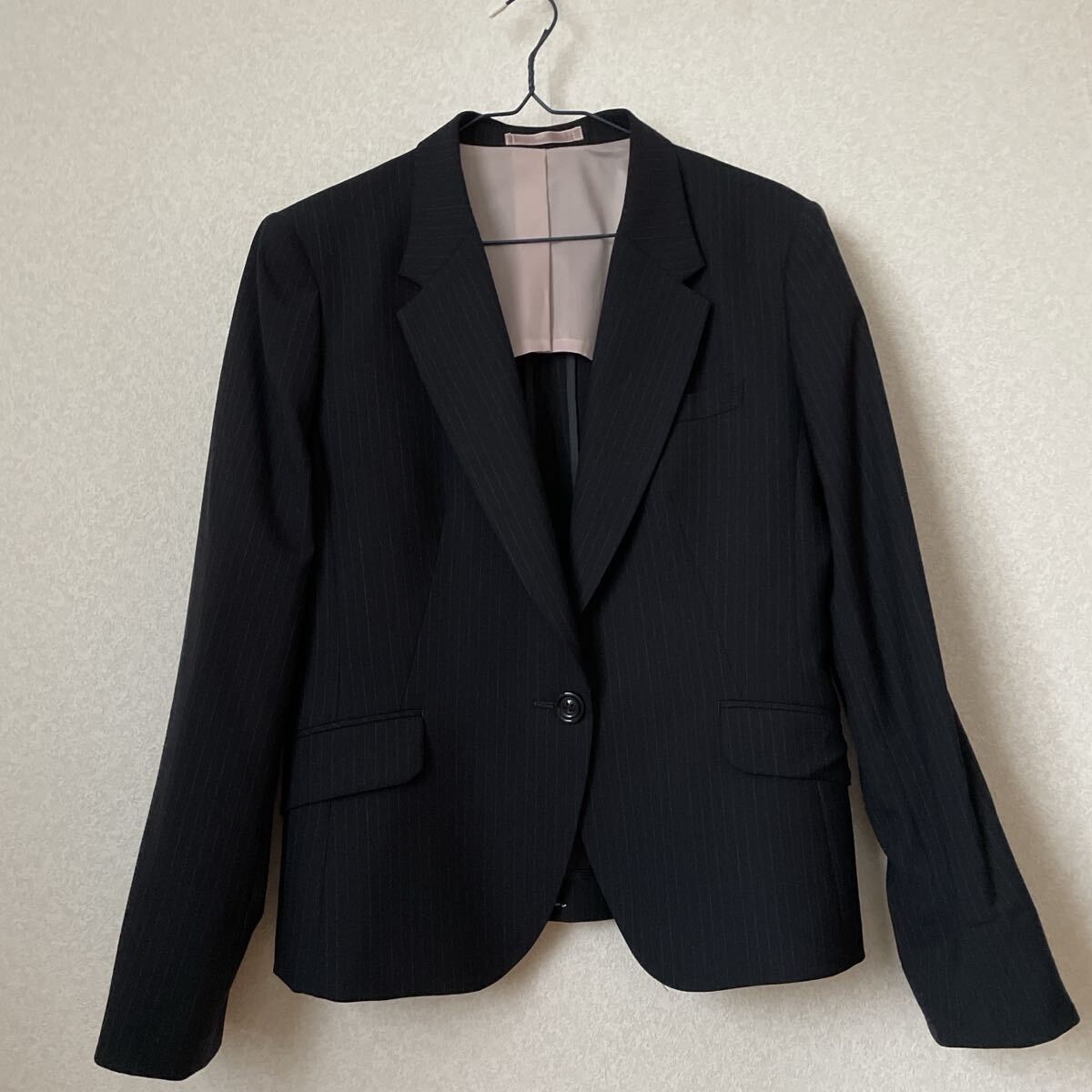 【美品】大きいサイズ LES MUES Femme レミューファム ストライプ ジャケット 4L拍卖