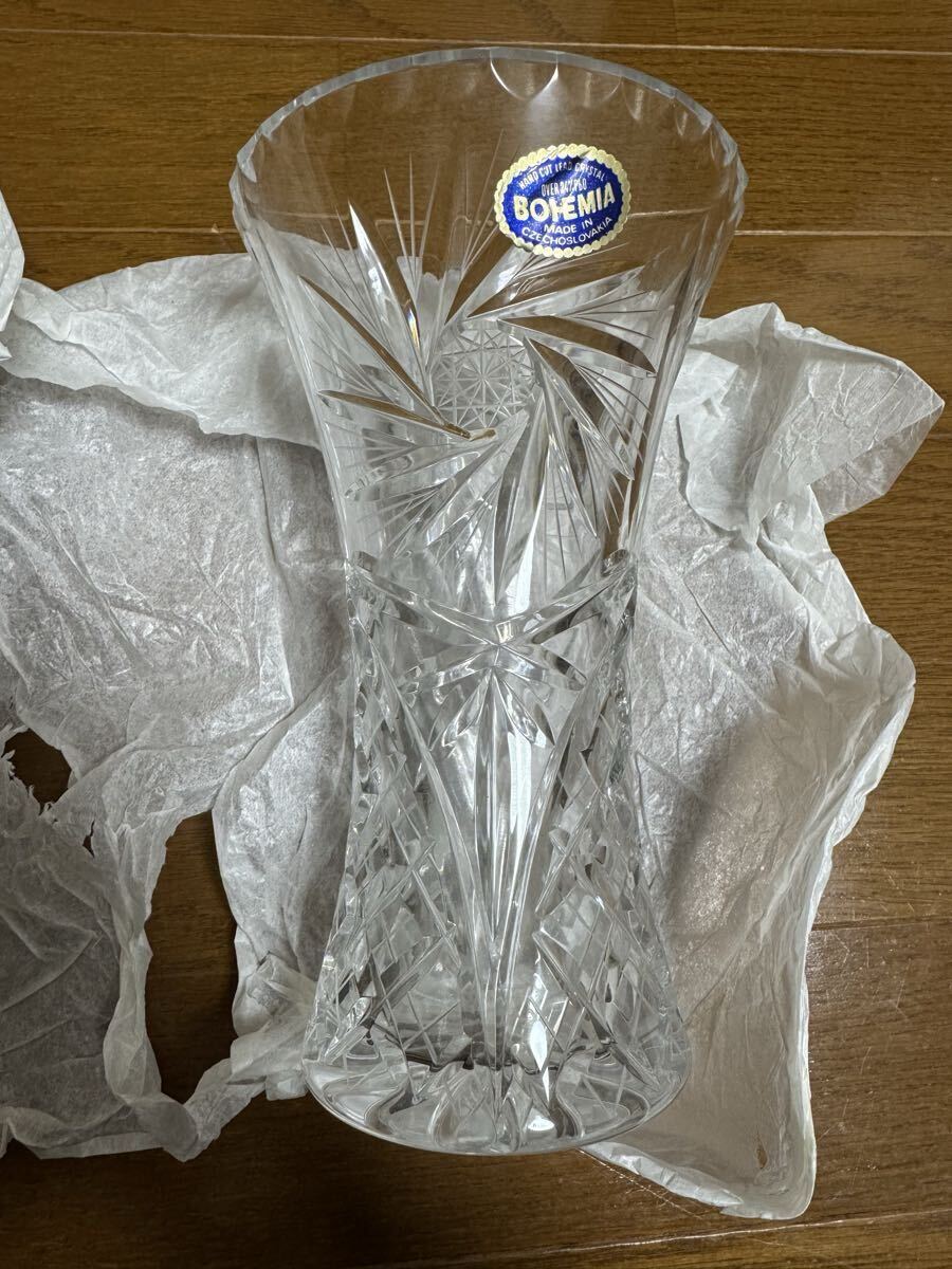 BOHEMIA ボヘミア クリスタルガラス 花瓶 オブジェ拍卖
