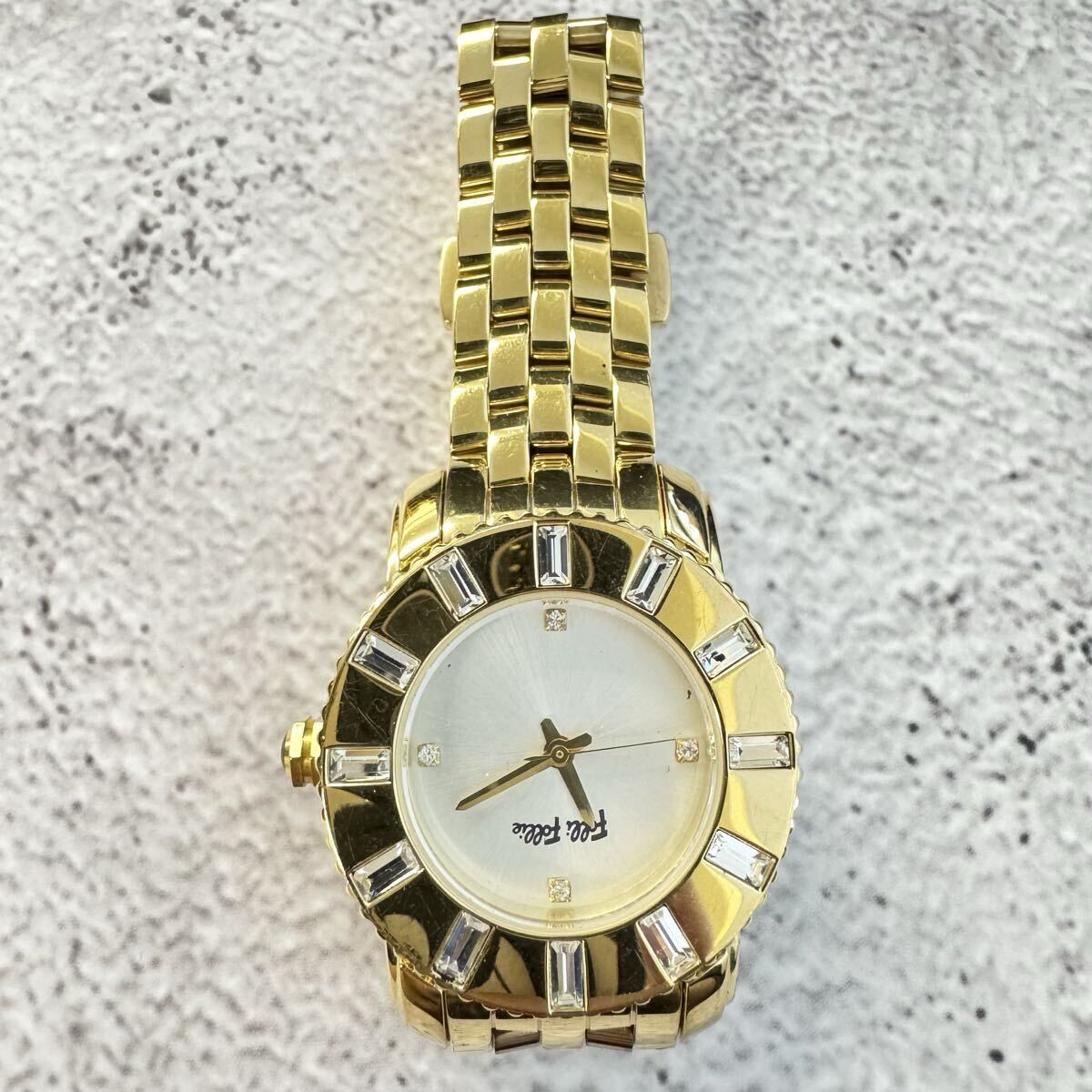 【NY-03】1円出品 中古 中古品 動作未確認 フォリフォリ Folli Follie 腕時計 時計 レディース 女性用 ゴールド拍卖