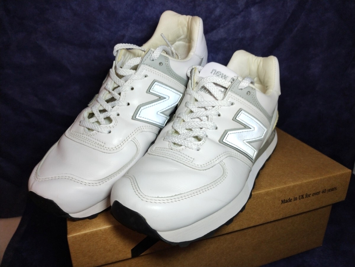 英国製 newbalance OU576WSI 26.0cm 日本限定カラー ホワイト 天然皮革オールレザースニーカー メンテ済 廃番モデル LM576後継拍卖