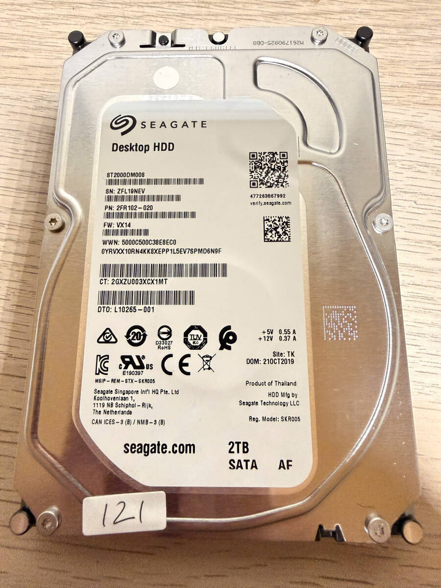 【送料無料】SEAGATE 2TB 3.5インチ内蔵HDD フォーマット済み, 動作確認済,保証付き 121拍卖