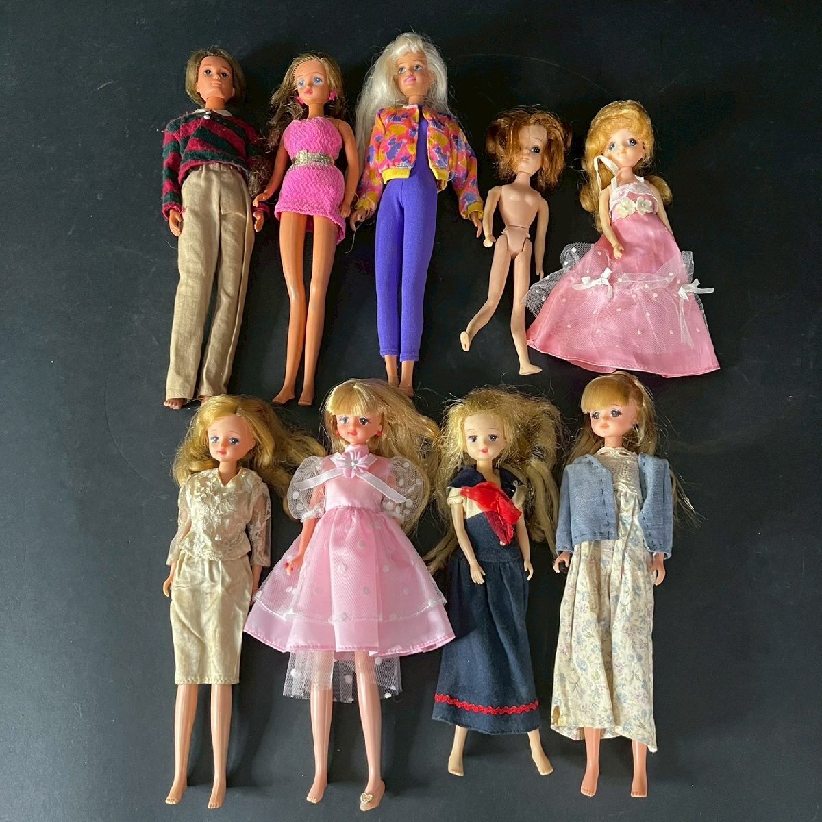 OM1009-9-3 まとめ リカちゃん バービー 人形 玩具 着せ替え ドレス ワンピース TAKARA 81年 87年 レトロ 昭和 最大30㎝ 80サイズ拍卖