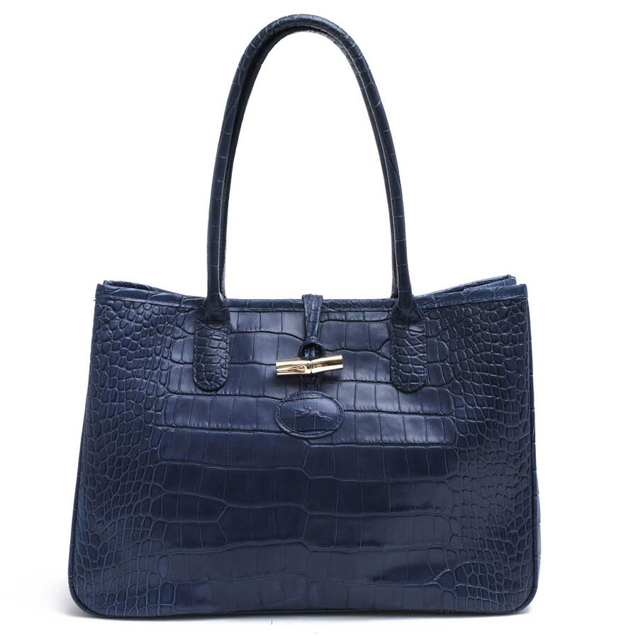 Longchamp ロンシャン トートバッグ ROSEAU CRC ロゾ クロコ 牛革 カウハイド 定番 クロコ型押し拍卖