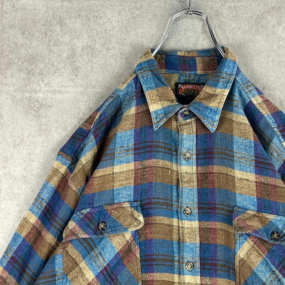 【希少】BARBLETTE バーブレット フランネルシャツ マルチカラーチェック拍卖