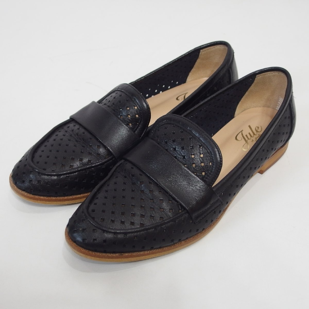 AKAKURA◆アカクラ【Jule et jule】メッシュレザー ローファー ドライビングシューズ(ブラック)23㎝◆USED拍卖