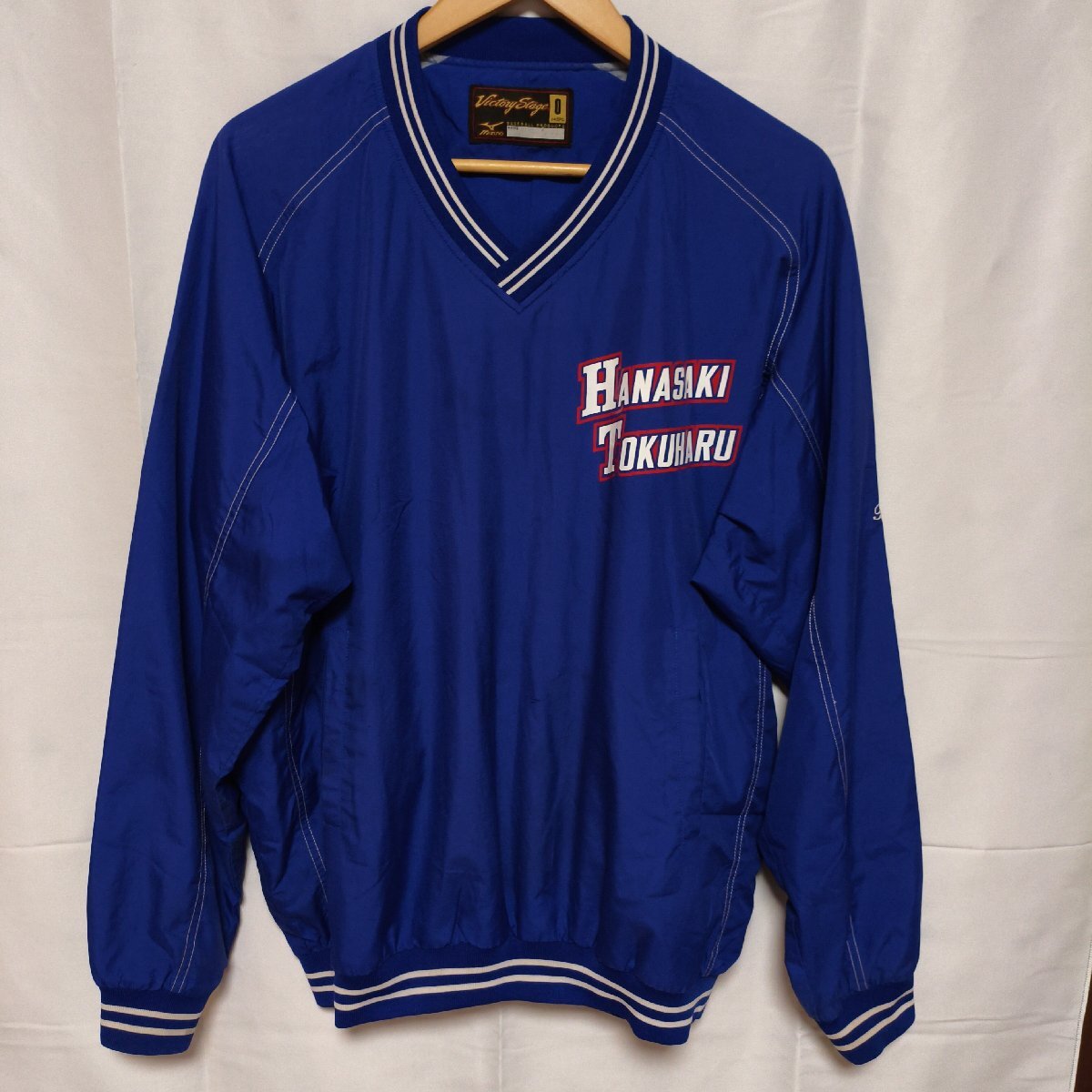 高校野球◆甲子園出場校・埼玉県 花咲徳栄高等学校 野球部 ミズノ製 Vネックジャンパー( 青)O・現状渡し品◆USED F拍卖