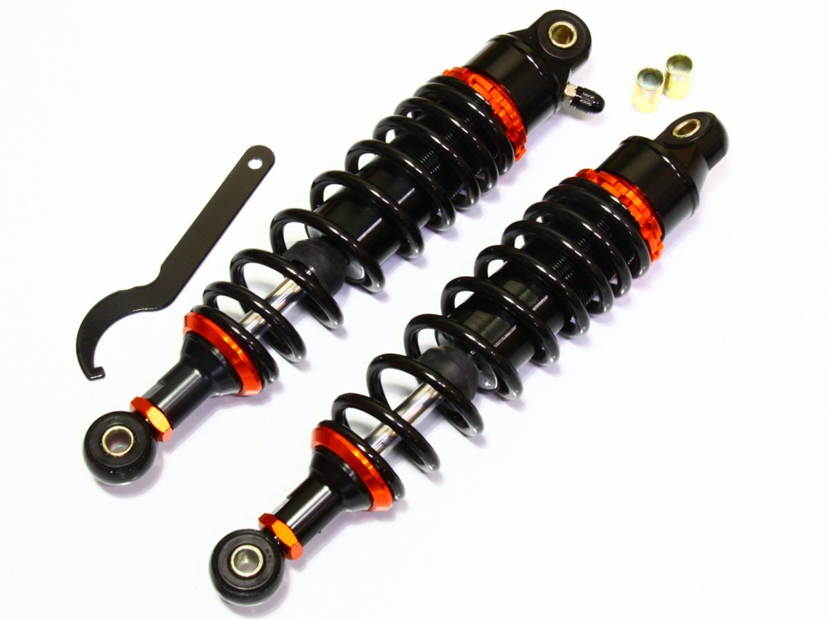 新品 汎用 ブラック&ゴールド リアサス 320mm 上○下○拍卖