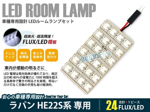 HE22S系 ラパン 1ピース 合計24ブロック発光 ルームランプ LED化 白発光 高輝度FLUXタイプ 一台分セット拍卖