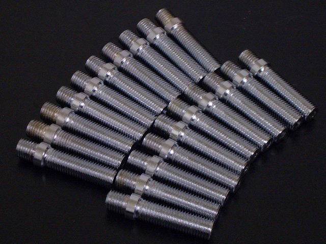 ボルト式輸入車に国産車用ナットが使えるM14(P1.25)→M14(P1.5) ハブスタッドボルト ロング41mm 20本 M14(太) P1.25ネジ車拍卖