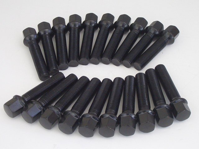 純正ホイール用ロングボルト メルセデスベンツ M12(細) 12R球面 M12 首下60mm 20本セット ブラック拍卖