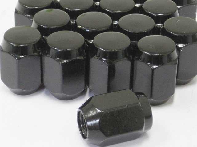 新品 ブラック ホイールナット M12 P1.5 60度テーパー 21HEX(mm) 16個セット拍卖