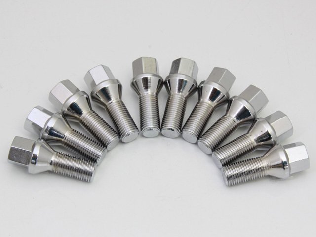 プジョー 106 206 207 208 308 407 508 2008 3008 5008 他 M12(細) P1.25 60度 テーパー 平面座不可 首下28mm 10本セット拍卖