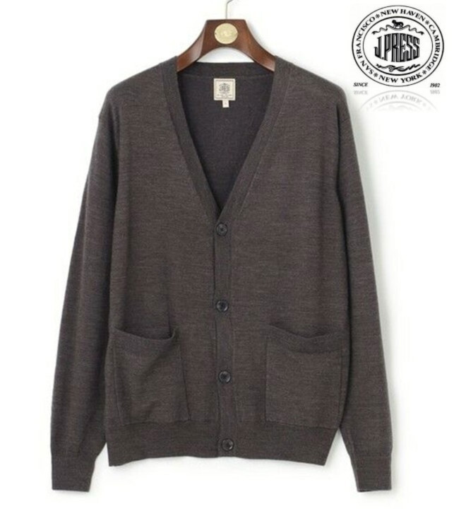 新品タグ付き【JPRESS ジェイプレス】Vネック カーディガン M v7733拍卖