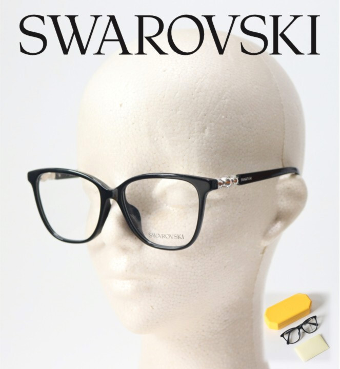 新品【SWAROVSKI スワロフスキー】アジアンフィットモデル フルリム メガネフレーム 黒 v7705拍卖