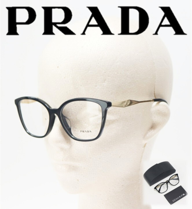 新品【PRADA プラダ】VPR02Z-F フルリム メガネフレーム 黒 伊達メガネ v7708拍卖