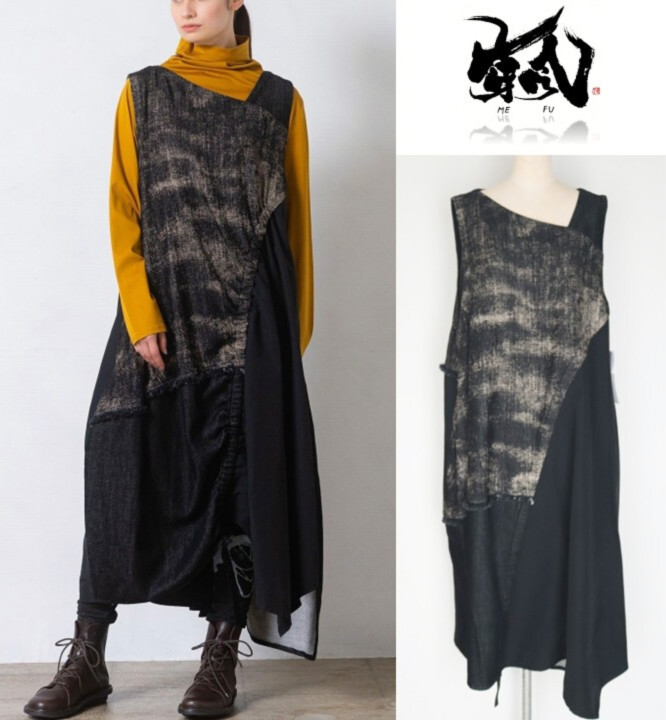 59,400円新品タグ付き【芽風 めふう センソユニコ】公式現行モデル ルーズデニム ワンピース 38 v7741 ジャンスカ拍卖