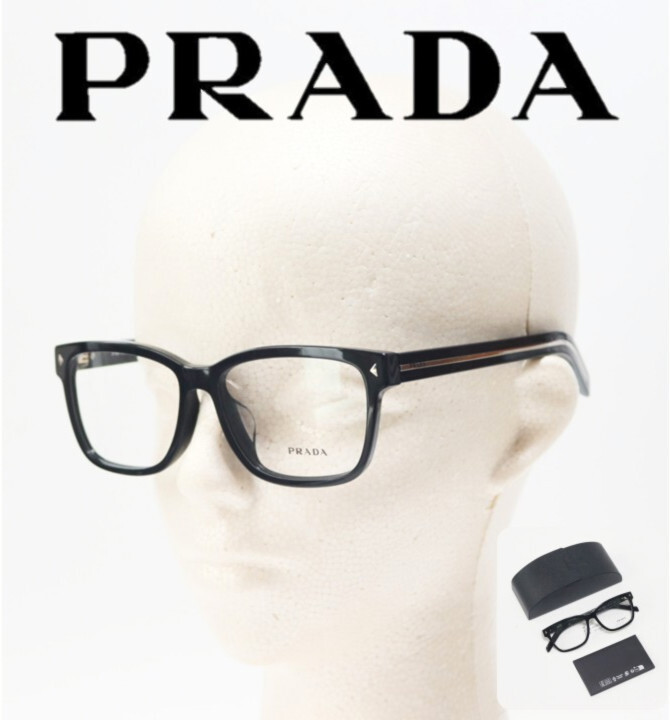 新品【PRADA プラダ】VPR B10F フルリム メガネフレーム 黒 伊達メガネ v7707拍卖