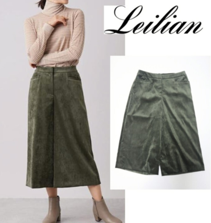 新品【レリアン】秋冬 ベロア調 ガウチョパンツ ワイドパンツ 13+ 大きいサイズ v7722拍卖