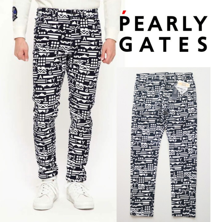 33,000円新品タグ付き【パーリーゲイツ】秋冬モデル パワフルストレッチ ナバホ柄 ロングパンツ 黒白 4(M) v7399拍卖