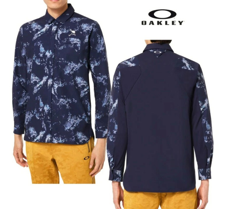 新品タグ付き【OAKLEY オークリー】Skull Earth Graphic 3D 長袖シャツ M v7702拍卖