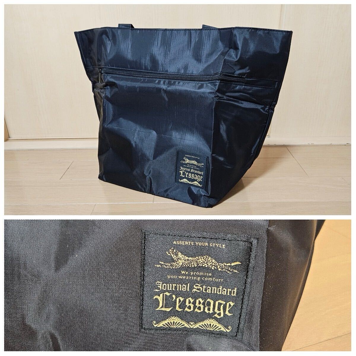 未使用品☆Journal Standard Lessage☆ジャーナルスタンダードレサージュ☆ジップポケット付きトート☆トートバッグ☆レディース☆ブラック拍卖