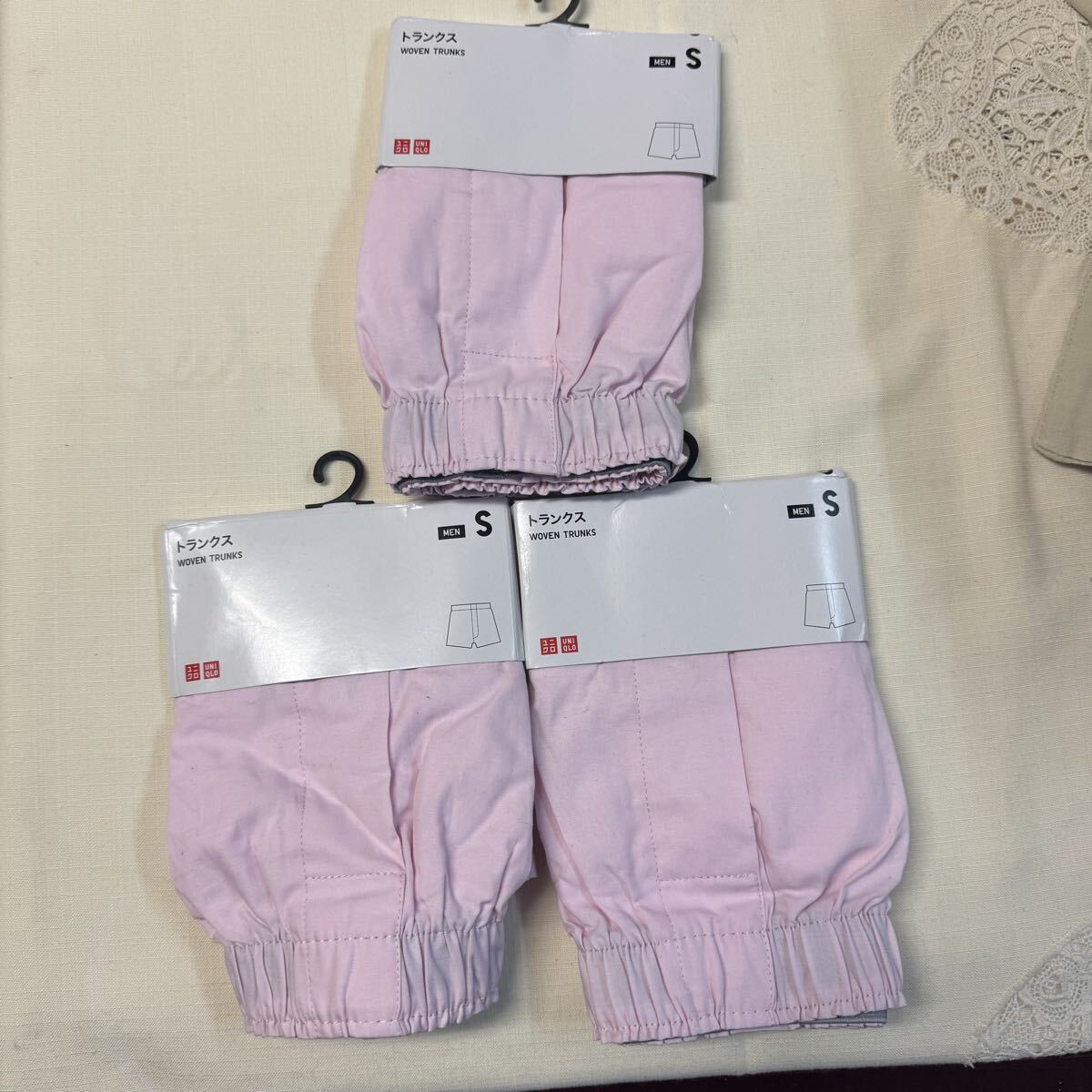 未使用☆ユニクロ☆UNIQLO☆トランクス☆Sサイズ☆ピンク☆3点セット☆メンズ拍卖