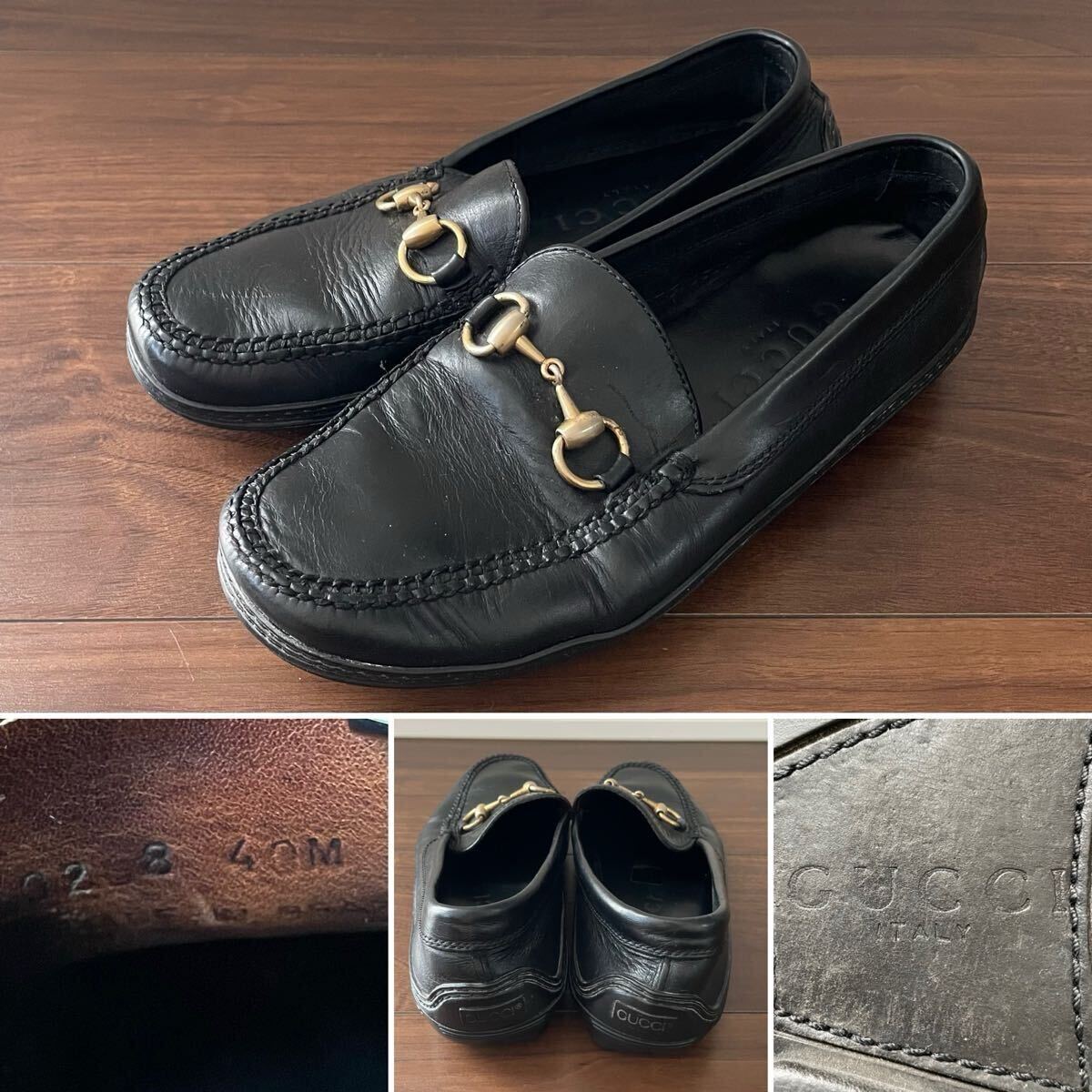 ☆GUCCI グッチ☆ローファー☆ホースビットローファー☆40M☆約25.5㎝相当☆レザー☆ブラック/黒拍卖
