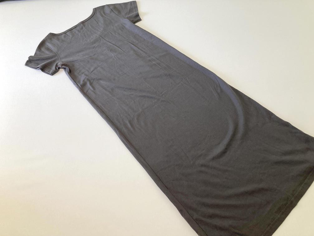 美品■TOMMY HILFIGER トミーヒルフィガー コットン ロゴ プリント Tシャツ ワンピース sizeS/グレー■◆拍卖