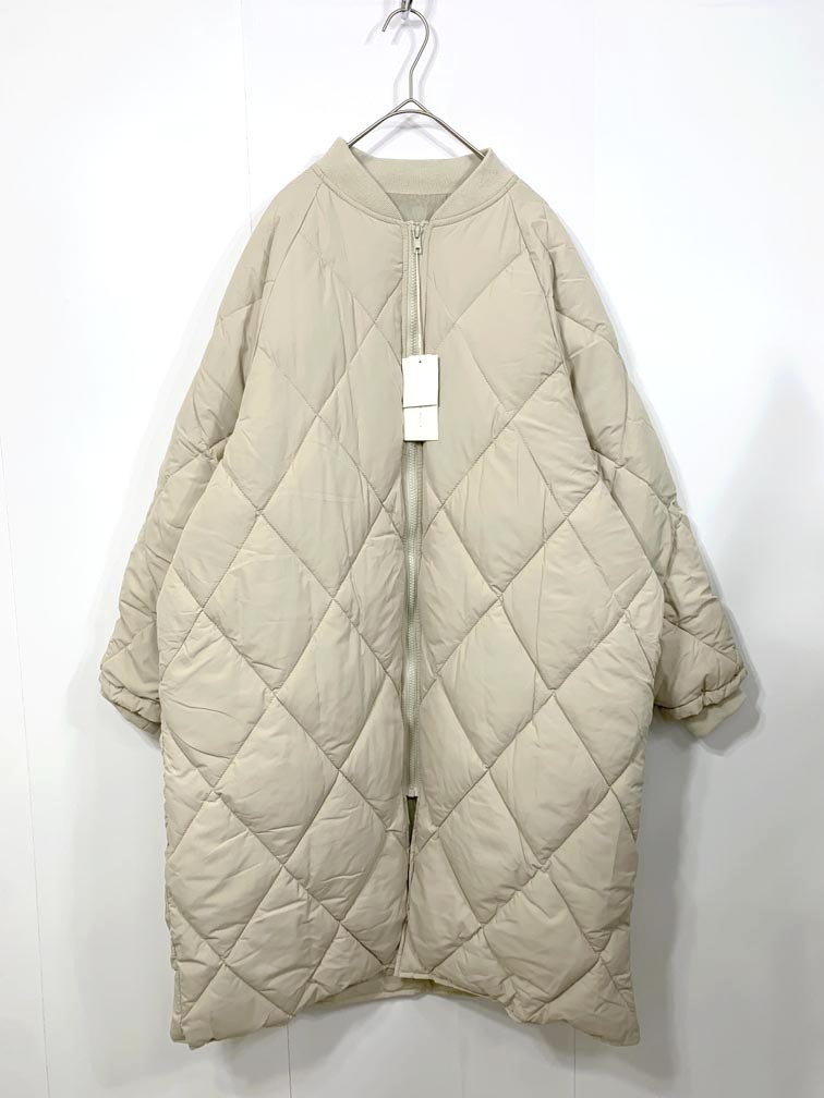 新品 SELECT MOCA セレクトモカ 10009677 キルティングボリュームロングダウン コート sizeF/アイボリー ◆■◎拍卖