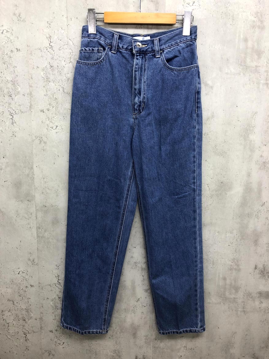 新品 INDEX インデックス C5867006 洗濯機洗い可 センタープレス テーパード デニムパンツ sizeS/ブルー ■■ ☆ fkb3 レディース拍卖