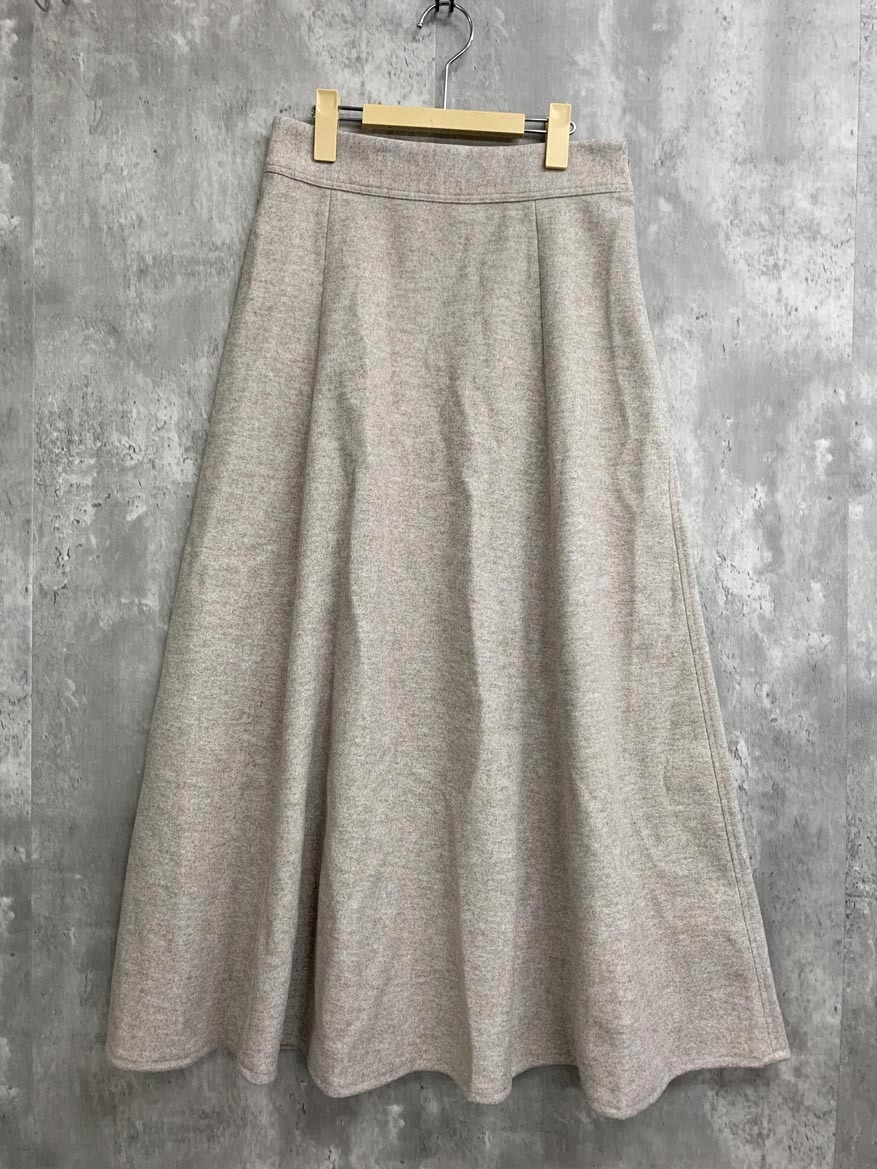 green label relaxing グリーンレーベルリラクシング 3624-105-2143 ニードルパンチ フレア スカート size36/ベージュ ◆■拍卖