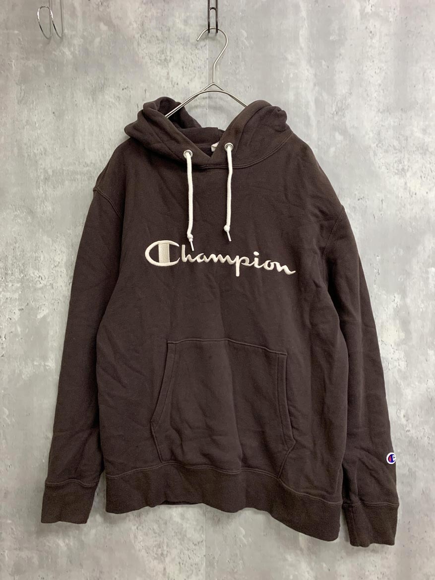 Champion チャンピオン CWSS102R ロゴ刺 スクリプト プルオーバー パーカー sizeM/ブラウン ■■ ☆ fkb4 レディース拍卖