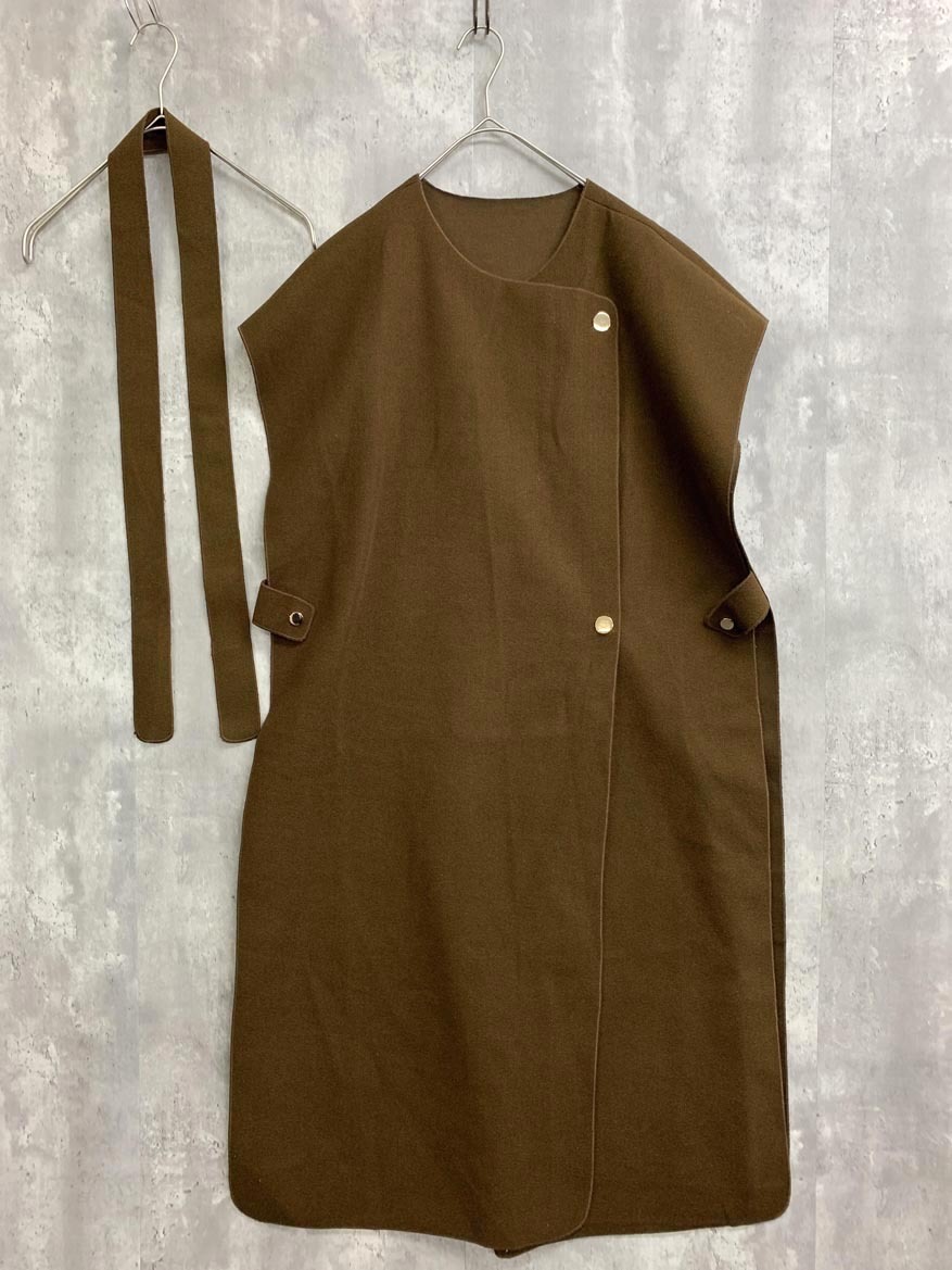 SELECT MOCA セレクトモカ 10007237-8 オーバーサイズ ロング ベスト sizeF/茶 ■■ ☆ fkc1 レディース拍卖