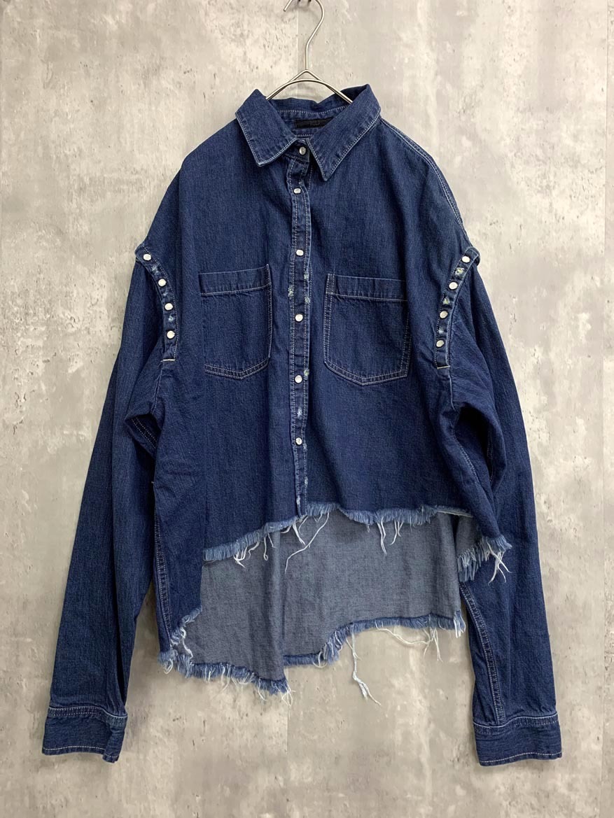 AULA アウラ 3172-04078 切りっぱなし Gジャン デニム ジャケット size0/インディゴ ■■◎ ☆ fkc1 レディース拍卖